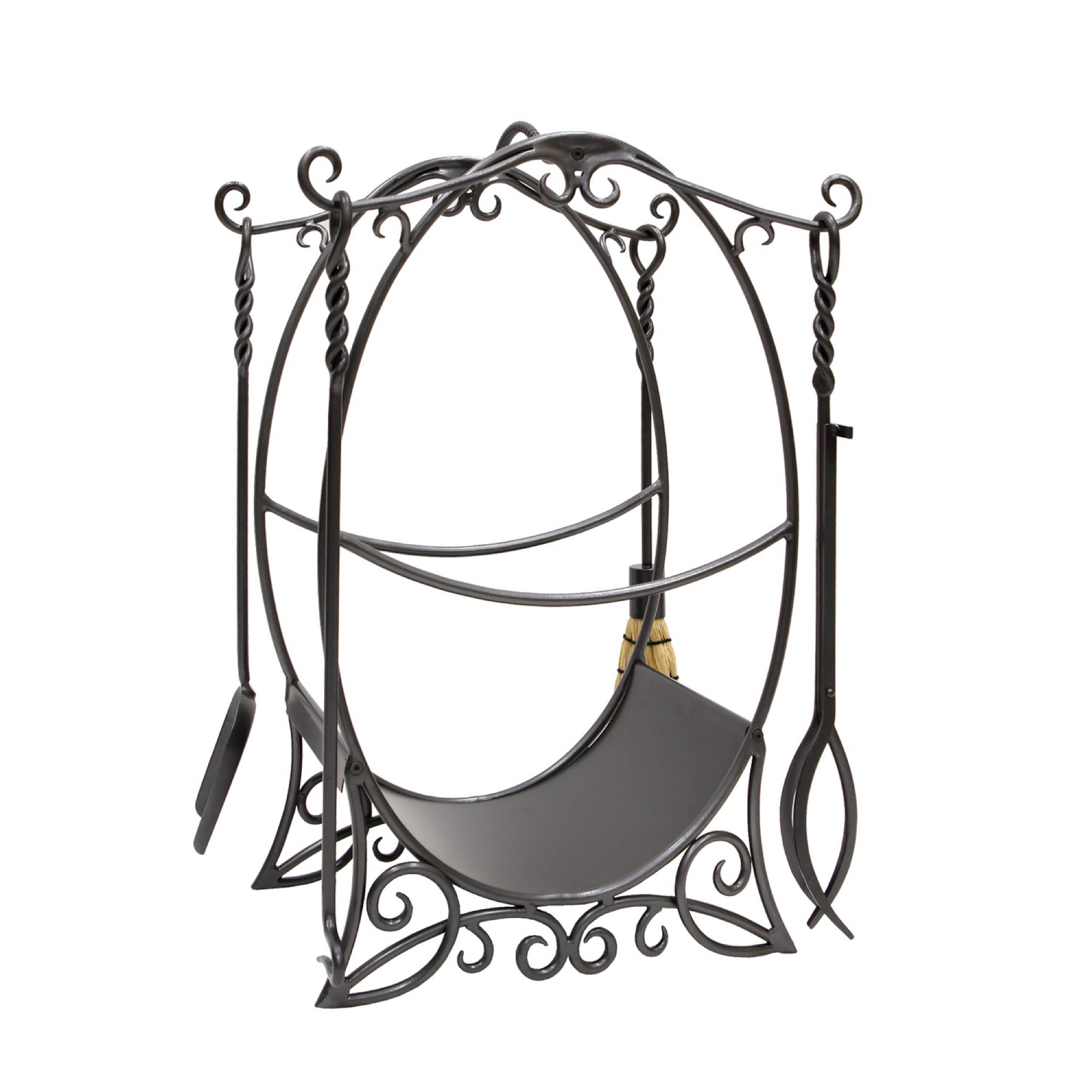 ACHLA Designs - Wholesale Fireplace Screen - Cottage Wood Holder w/ Tools0