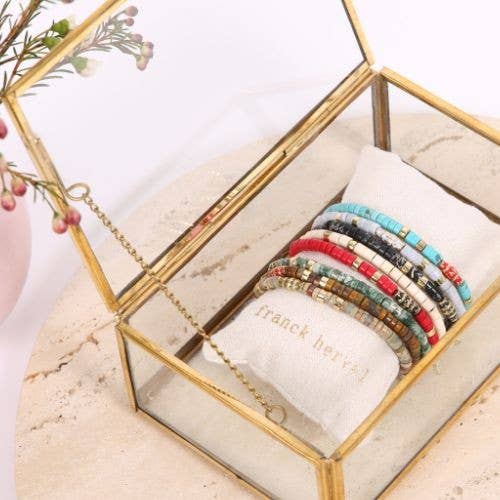 Tendance Perles-SAM set of 8 bracelets in natural stones for wholesale by Franck Herval