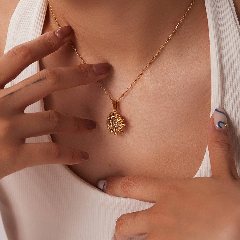 Dipped Shop - Vendita all'ingrosso Collana con ciondolo/pendaglio - Collana vintage con ciondolo a cuore e diamante DPJN494