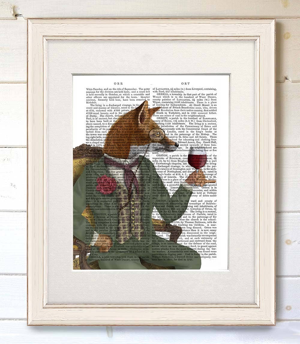 FabFunky Ltd - Wholesale Art Print - Wine Taster Fox Portrait Book Print / Art Print / Wall Art1