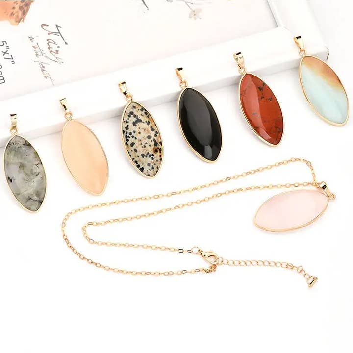 Artisans de Madagascar - Wholesale Pendant/Charm Necklace - 45 x 21 mm Marquise Pendants1