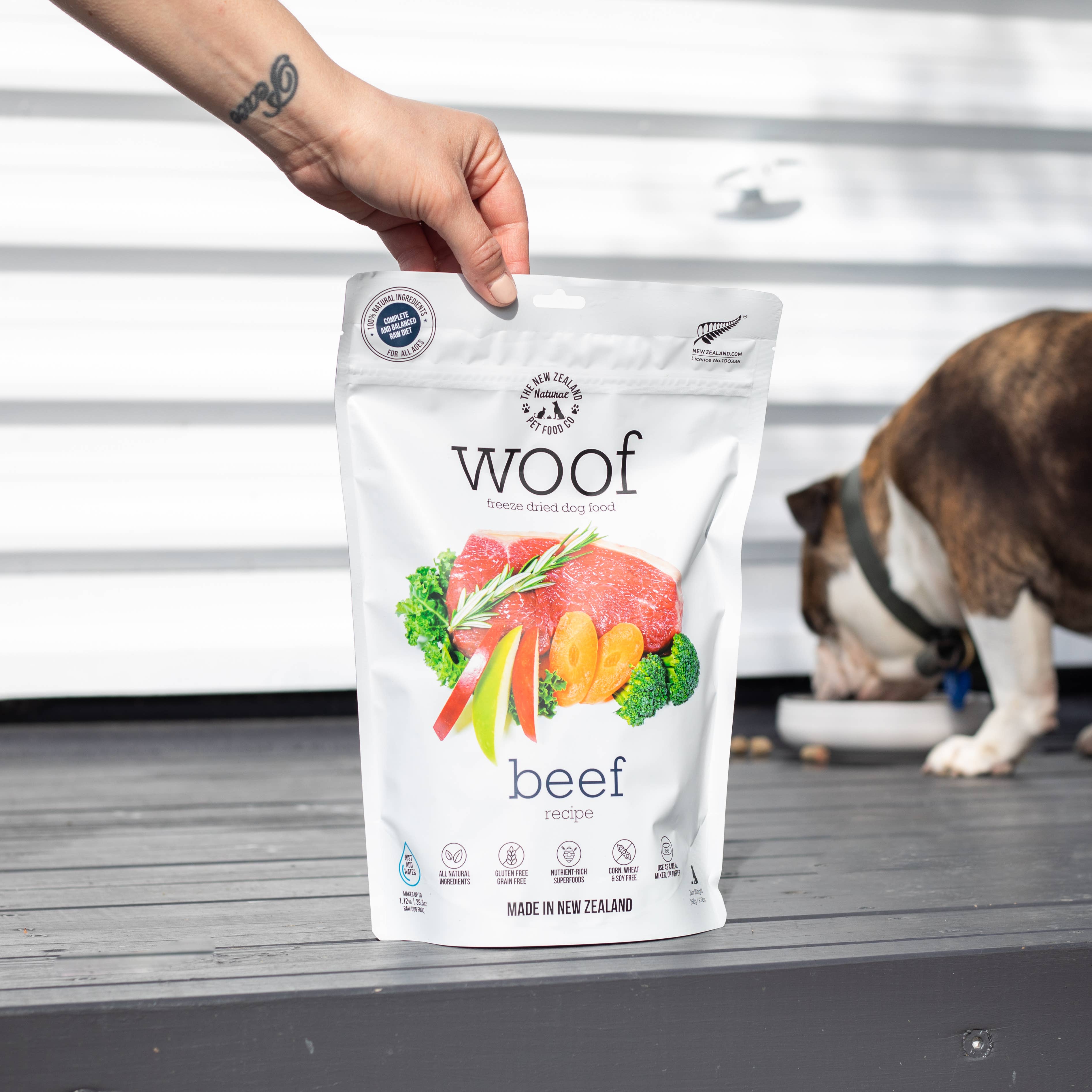 The New Zealand Natural Pet Food Co - Wholesale Pet Food - Dog - Woof Beef Freeze Dried Dog Food 1.76oz | 9.9oz | 2.2lb2