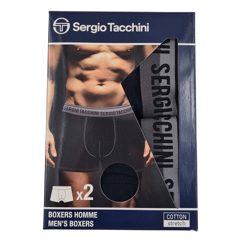 Evidence – Engroshandel Undertøj - Herre – Sergio Tacchini herre bomulds boxershorts 2 stk./pakke sort0