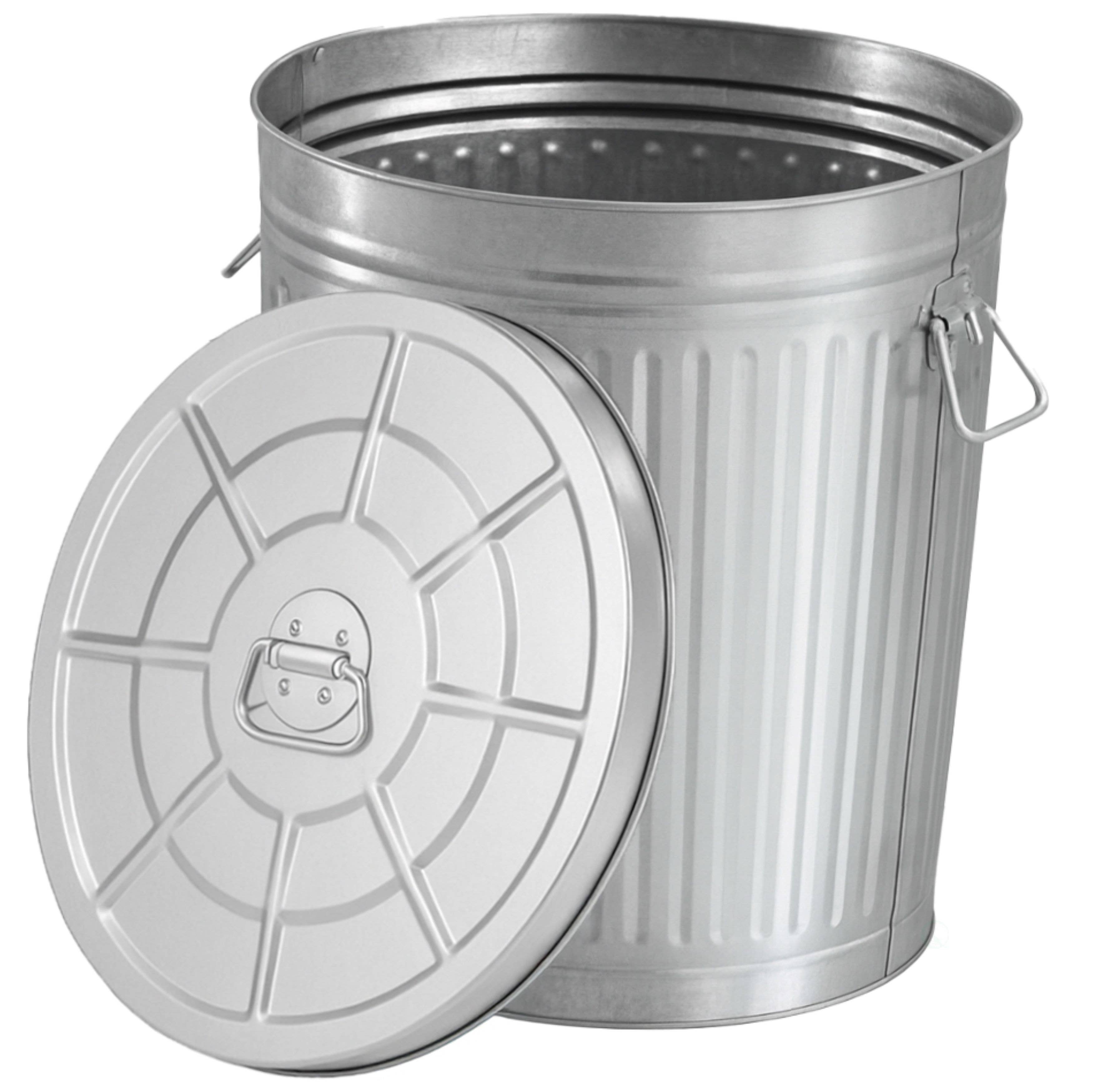 Quickway Imports - Wholesale Trashcan/Trash Bin - Gardenised Round Galvanized Steel, Trash Can with Lid15