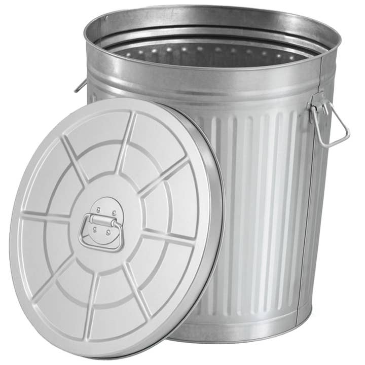 Quickway Imports - Wholesale Rubbish can/Rubbish bin - Gardenised Round Galvanized Steel, Trash Can with Lid15