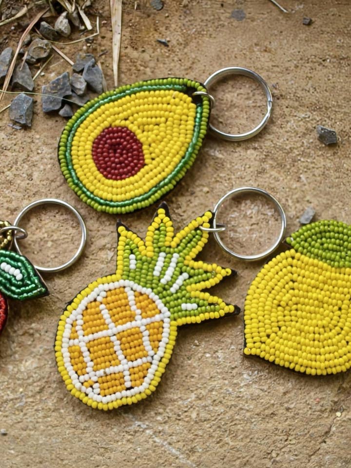 Fruity Beaded Keychain for wholesale by Grain of Rice Project