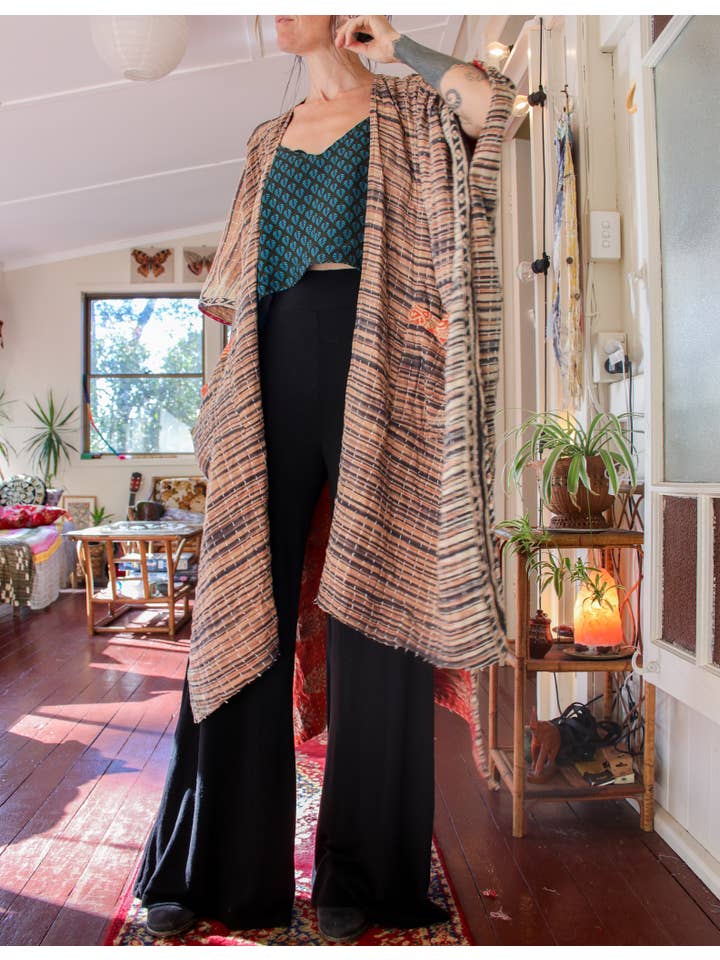 Renew Vintage - Wholesale Kimono – Women's - Kantha Ruana1