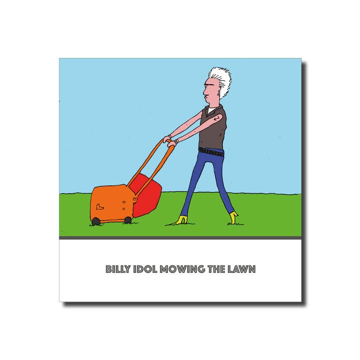 Biglietto divertente per tutti i giorni con celebrità, con scritta «Billy Idol» per la vendita all'ingrosso da parte di The Buddy Fernandez Card Company