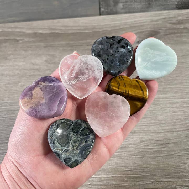 Heart Shaped Worry Stones – Bulk Crystal Pocket Stones for wholesale by Keystone Crystals