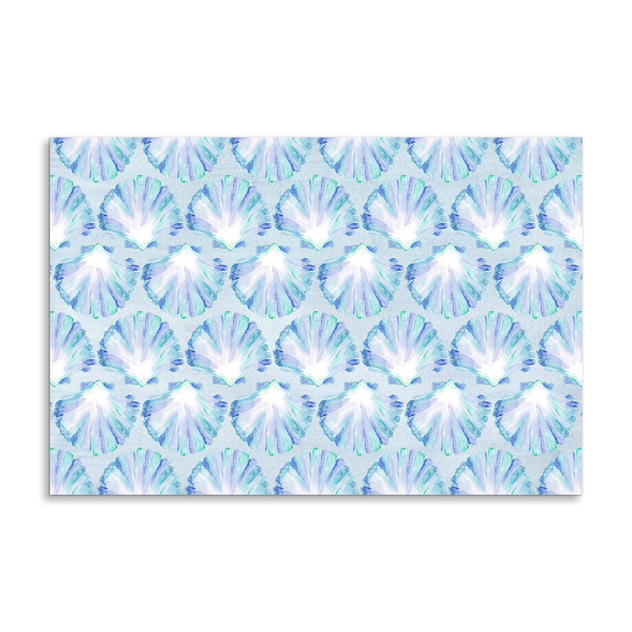 French Graffiti - Wholesale Disposable Placemat - Blue Scallop Shells Paper Placemats1