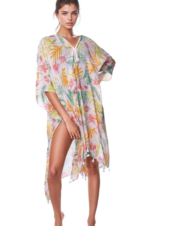 Kaftán con Estampado Primaveral Colorido para venta al por mayor de Subtle Luxury