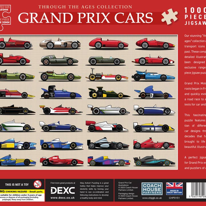 Coach House Partners - Wholesale Puzzle - Adult - Grand Prix Racing Cars 1000 Piece Jigsaw1