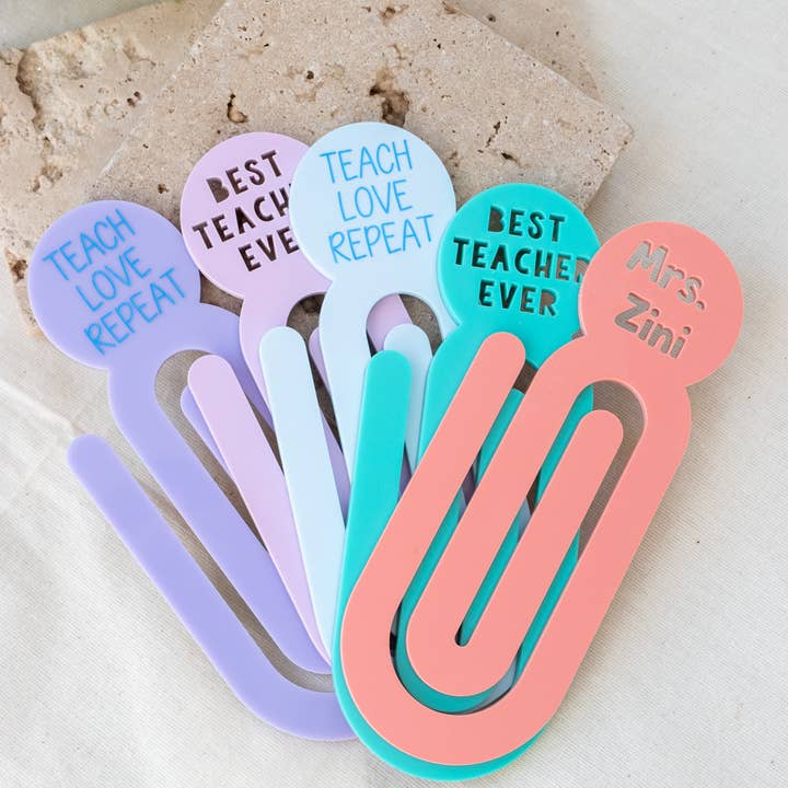 Teacher Acrylic Bookmark • Teacher Appreciation Gift Clip for wholesale by Etchedoccasionsshop