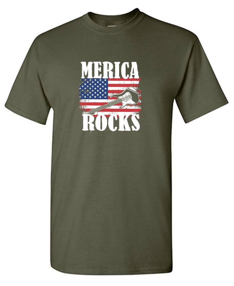 Feelin Good Tees - Wholesale Screen Printed T-Shirt - Unisex - Merica Rocks.23