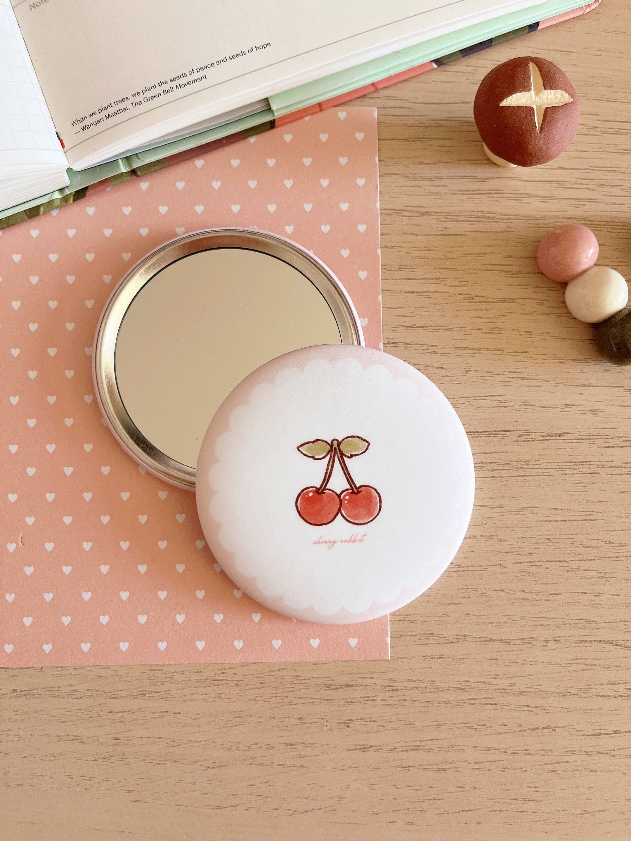 Cherry Rabbit - Wholesale Compact mirror - Pocket Mirror - Cherry