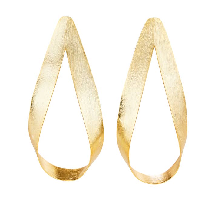 Guldbørstet båndstatementøreringe for engroshandel hos Elyssa Bass Designs