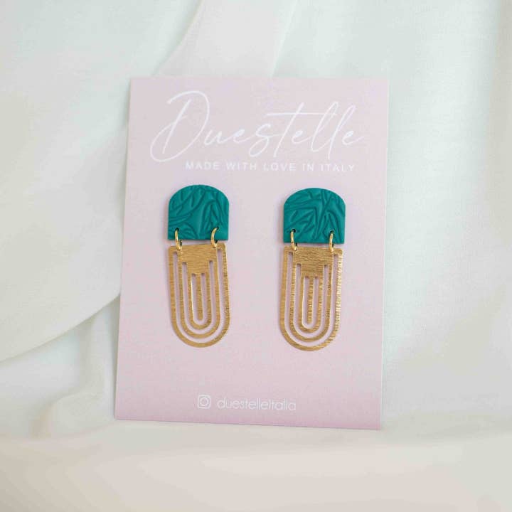DUESTELLE ITALIA – Engroshandel Hængeøreringe og creoløreringe – Art deco øreringe i polymer ler med 18k guldbelagte komponenter3