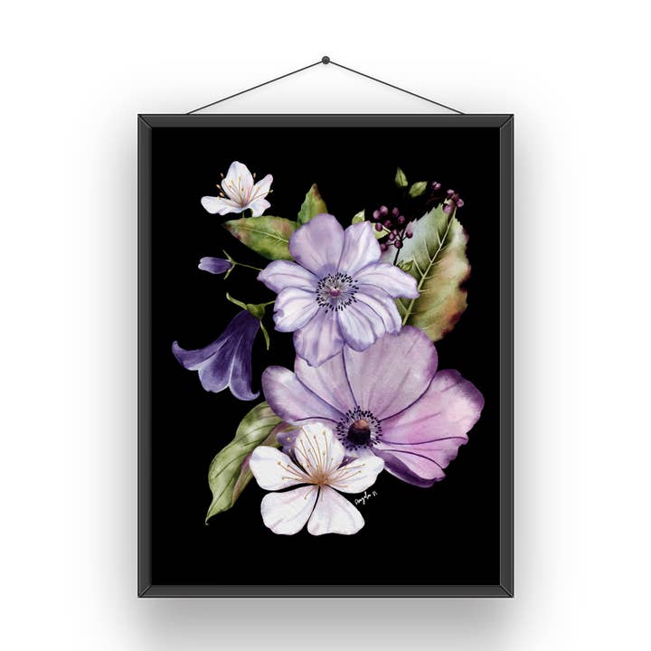 Impression artistique de la série Moody Flower à l'aquarelle 004 pour la vente par Modera Studio