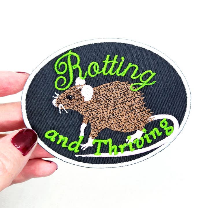Junkyard Witch - Wholesale Patch - Rotting and Thriving Rat Iron On Patch
