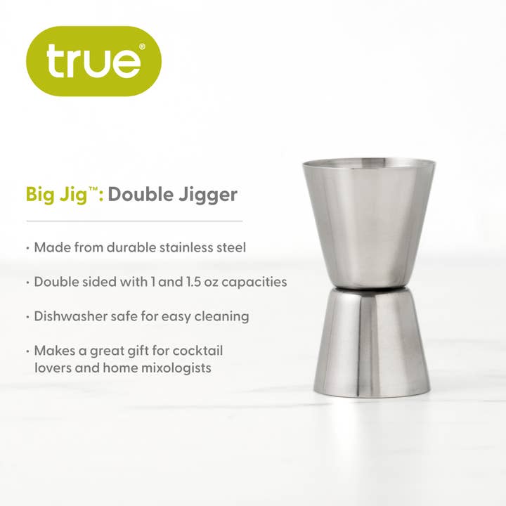 TRUE - Wholesale Jigger - Stainless Steel Double Jigger .75 1 oz or 1 1.5 oz12