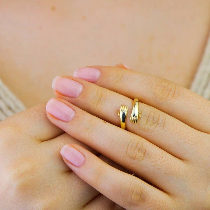 Open Hand Rings Hugging Stackable Adjustable for wholesale by Gowa Design