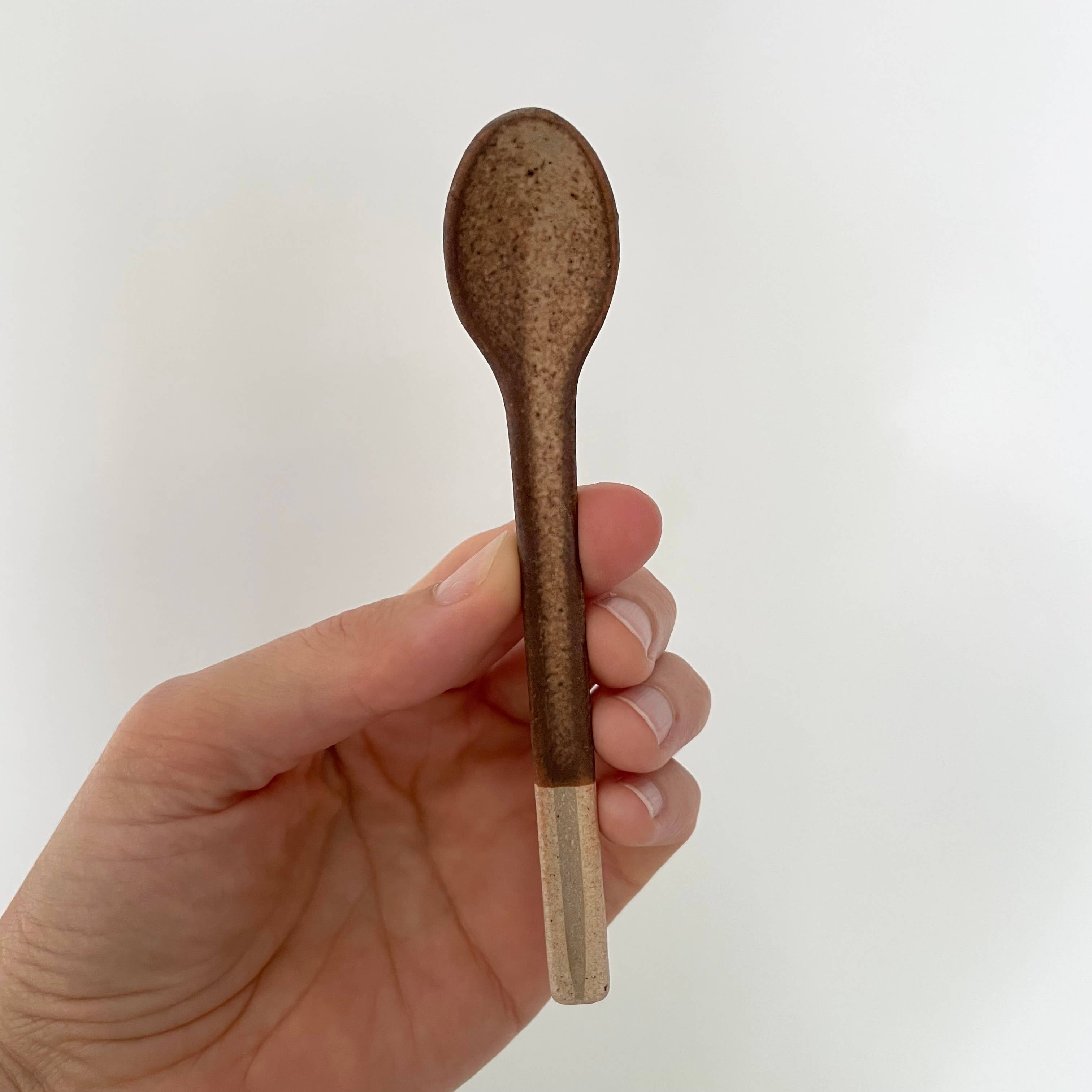fort & field - Wholesale Kitchen Spoon - Neutral colorblock handmade Japanese pottery coffee spoon5