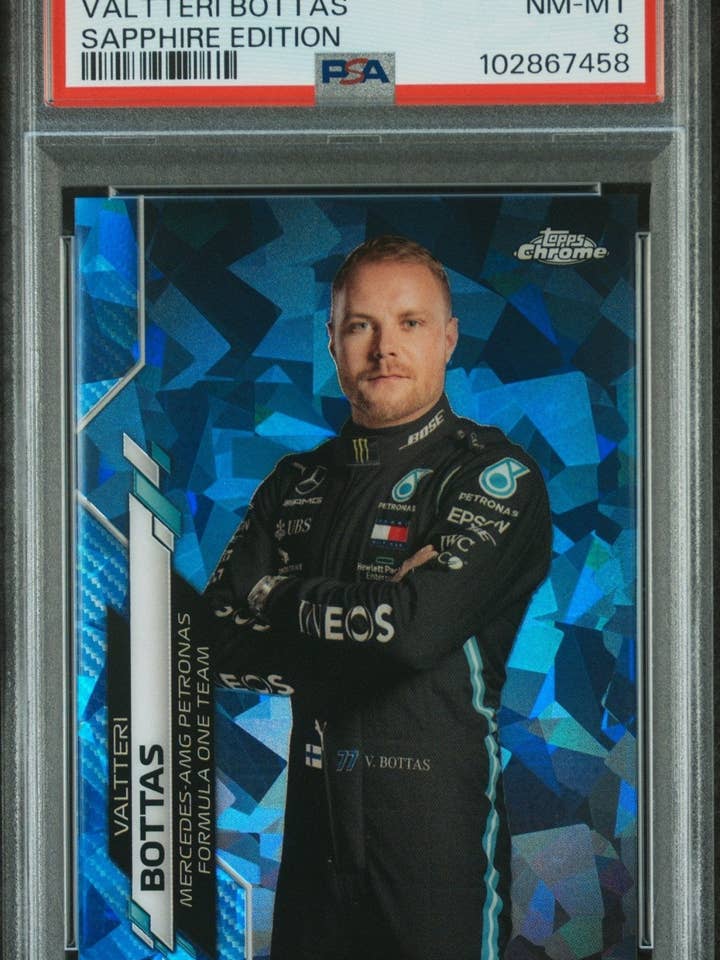 2020 Topps Chrome Formula 1 Sapphire Edition #2 Valtteri Bottas PSA 8 per la vendita all'ingrosso da parte di Chronic Cards