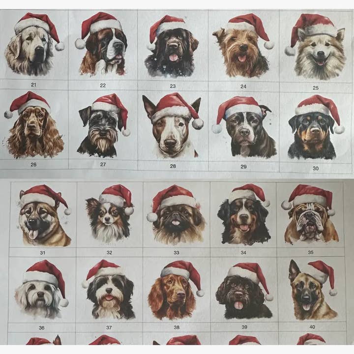 Storms Style - Wholesale Ornament - Dogs in Santa Hats Velvet Christmas Decorations - 100 breed