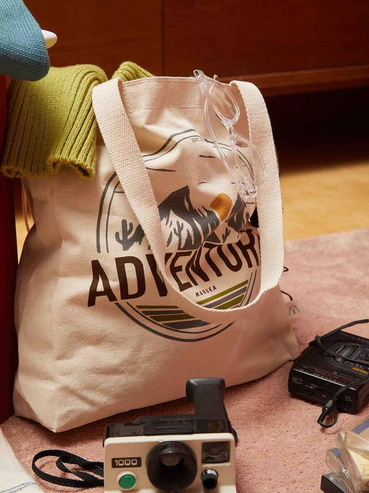 Printed Canvas Bag Adventure for wholesale by MANUKA