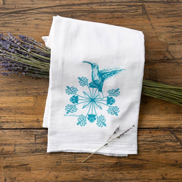 Hummingbird Kitchen Towel – Floral Home & Tabletop for wholesale by Two Little Fruits