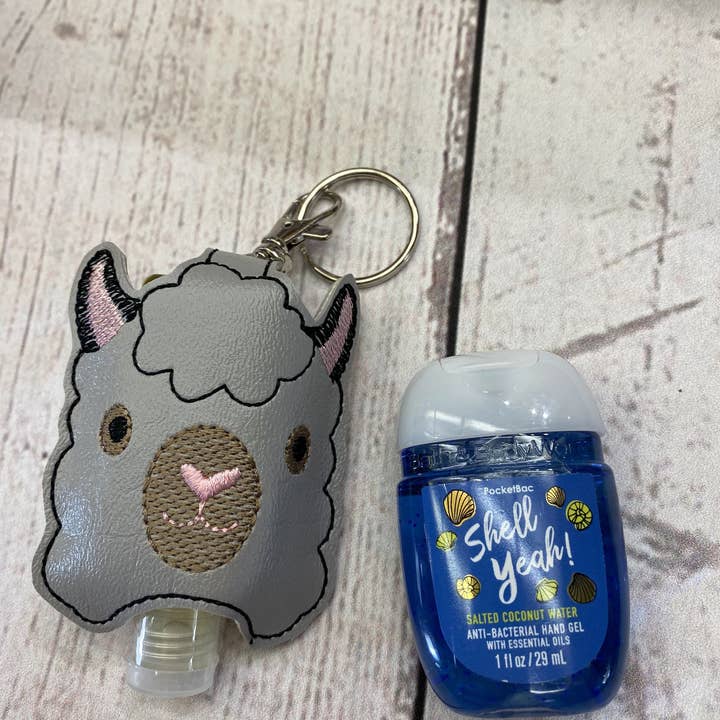 Grandmommy’s Threads - Wholesale Keychain - Women's - Llama Hand Sanitizer Holder Keychain, Hand Sanitizer Holder