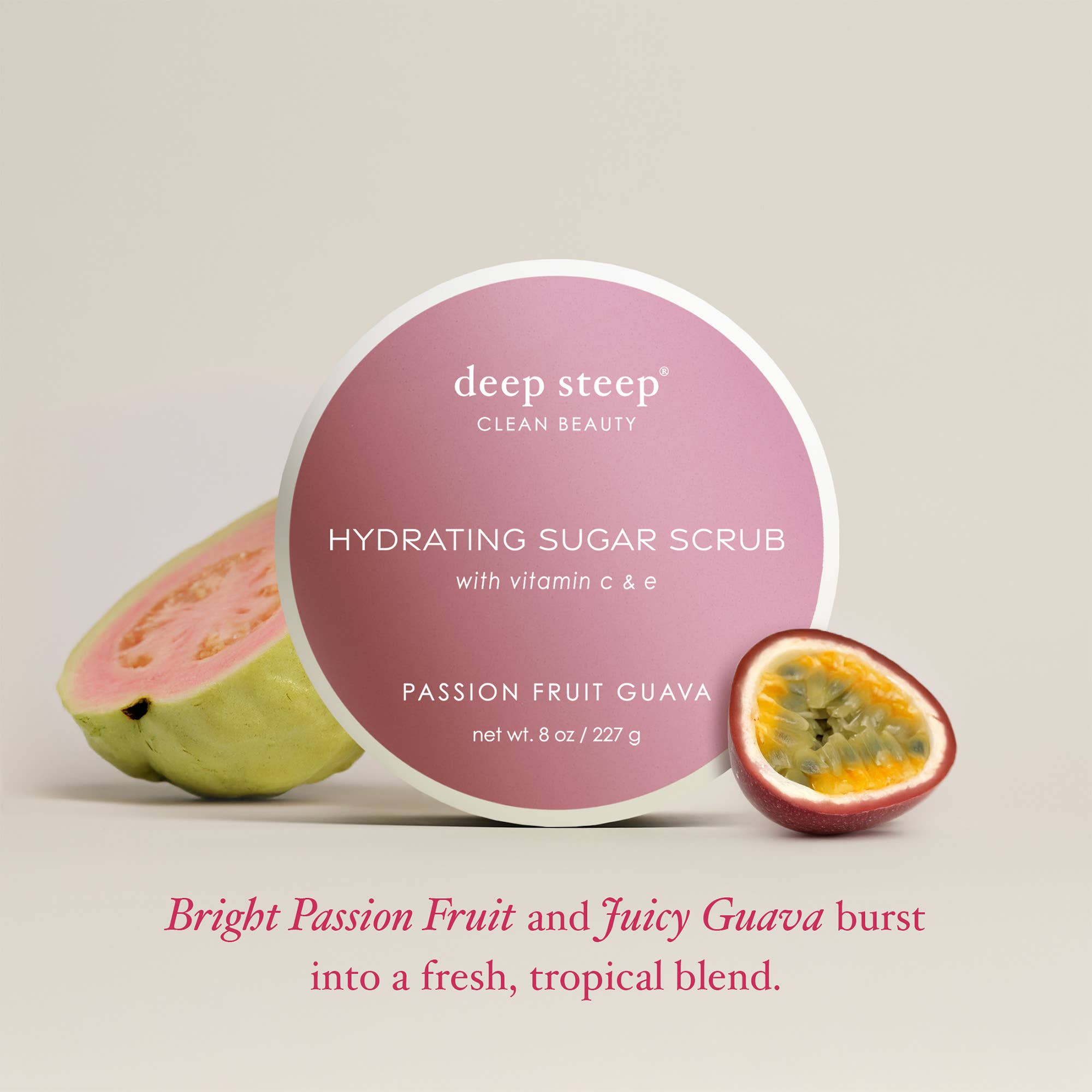 Deep Steep Clean Beauty - Wholesale Body Scrub/Exfoliant - Sugar Scrub - Passion Fruit Guava 8oz2