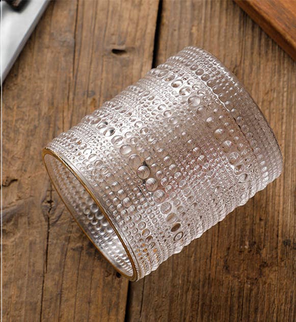 Our Dining Table - Wholesale Drinking Glass/Cup - Classic Stunning Beads Pattern Glassware with Gold Rim8
