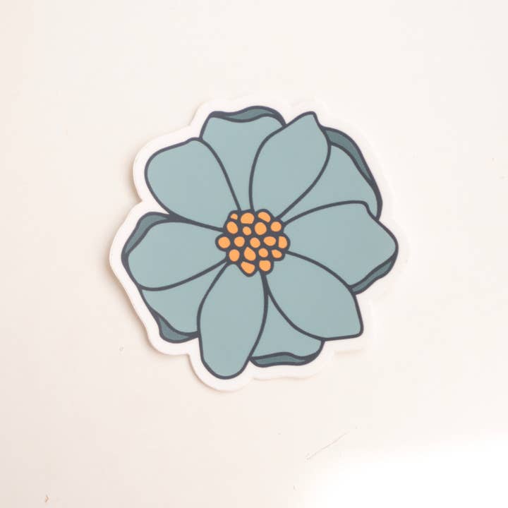Blue Desert Marigold Flower Sticker for wholesale by Daisy Market Co. by Kelsey Haver Designs