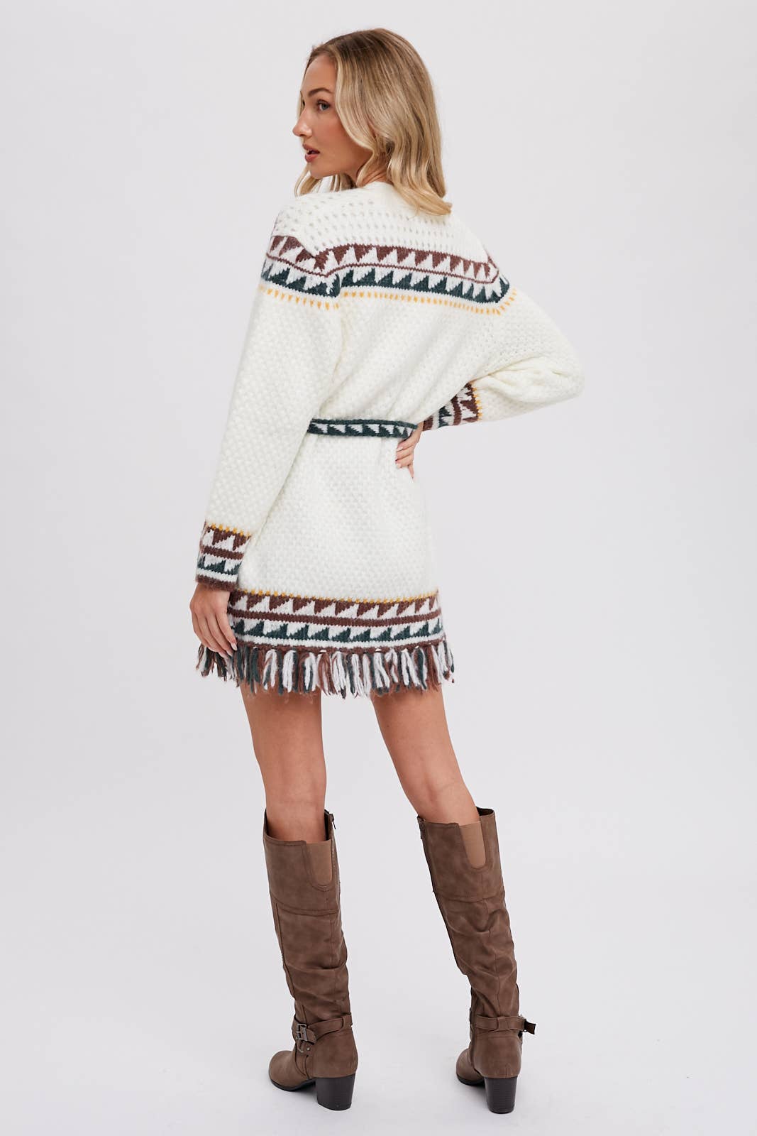 Bluivy – wholesale Cardigan – Women’s – AZTEC PATTERN BELTED CARDIGAN22