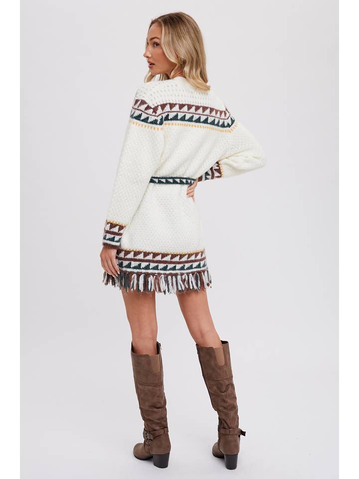 Bluivy – wholesale Cardigan – Women’s – AZTEC PATTERN BELTED CARDIGAN22