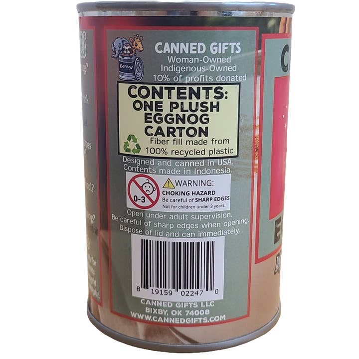Canned Gifts - Wholesale Gag Gift/Novelty Gift - Canned Eggnog - Egg Nog Carton Plush Gift in Can4