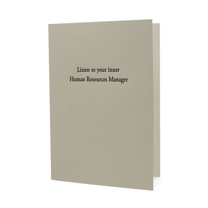 Inner Human Resources Manager Letterpress Card for wholesale by Hat Wig Glove Co.