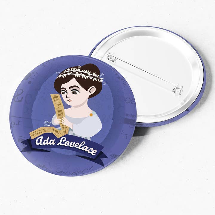 Kvinnor i datavetenskap, Ada Lovelace Pin och vykort för wholesale av Irene Renon illustrations
