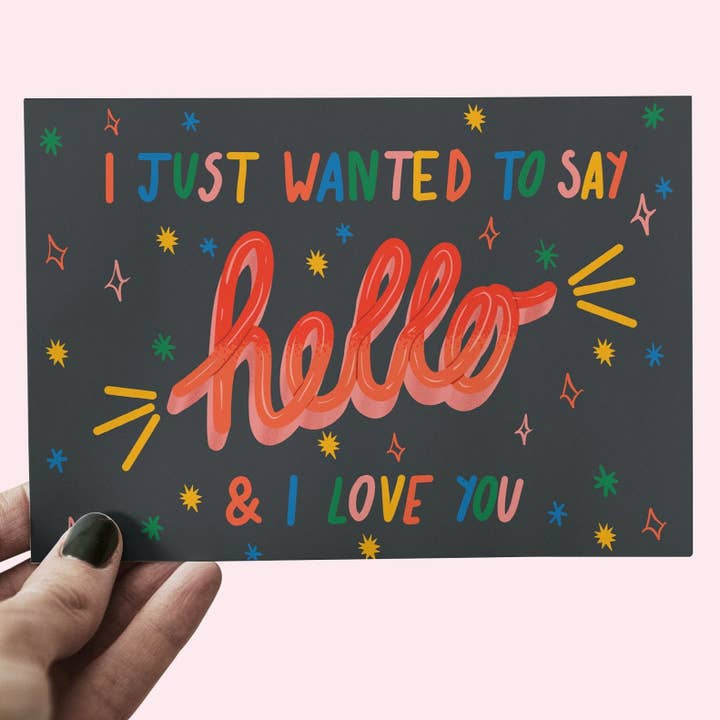 Carte postale Hello & I Love You pour la vente par whatmabeldid