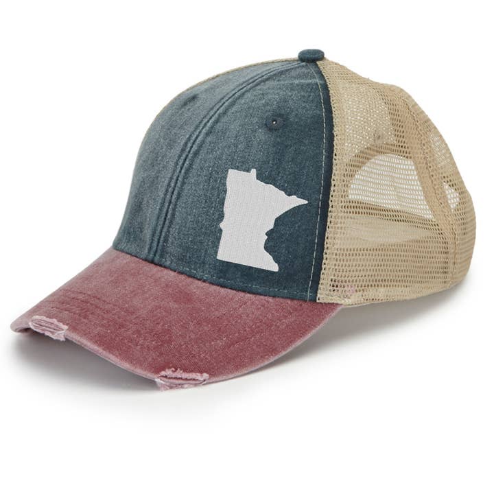 Minnesota Off Center Hat - Distressed Hat - Many Colors for wholesale by Gracie Designs