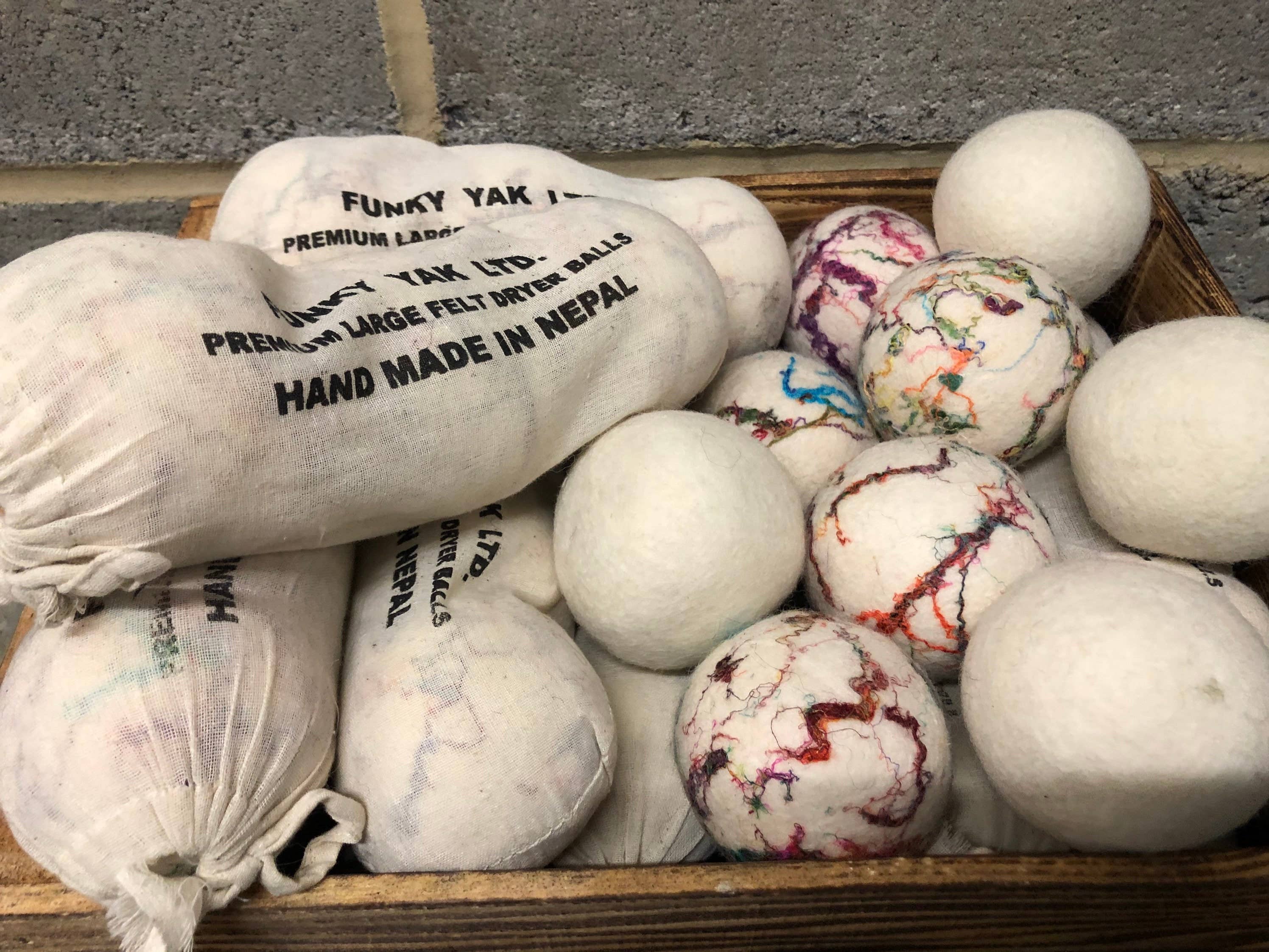Funky Yak Ltd – wholesale Dryer balls – Handmade Eco Friendly Reusable Felt Dryer Ball1