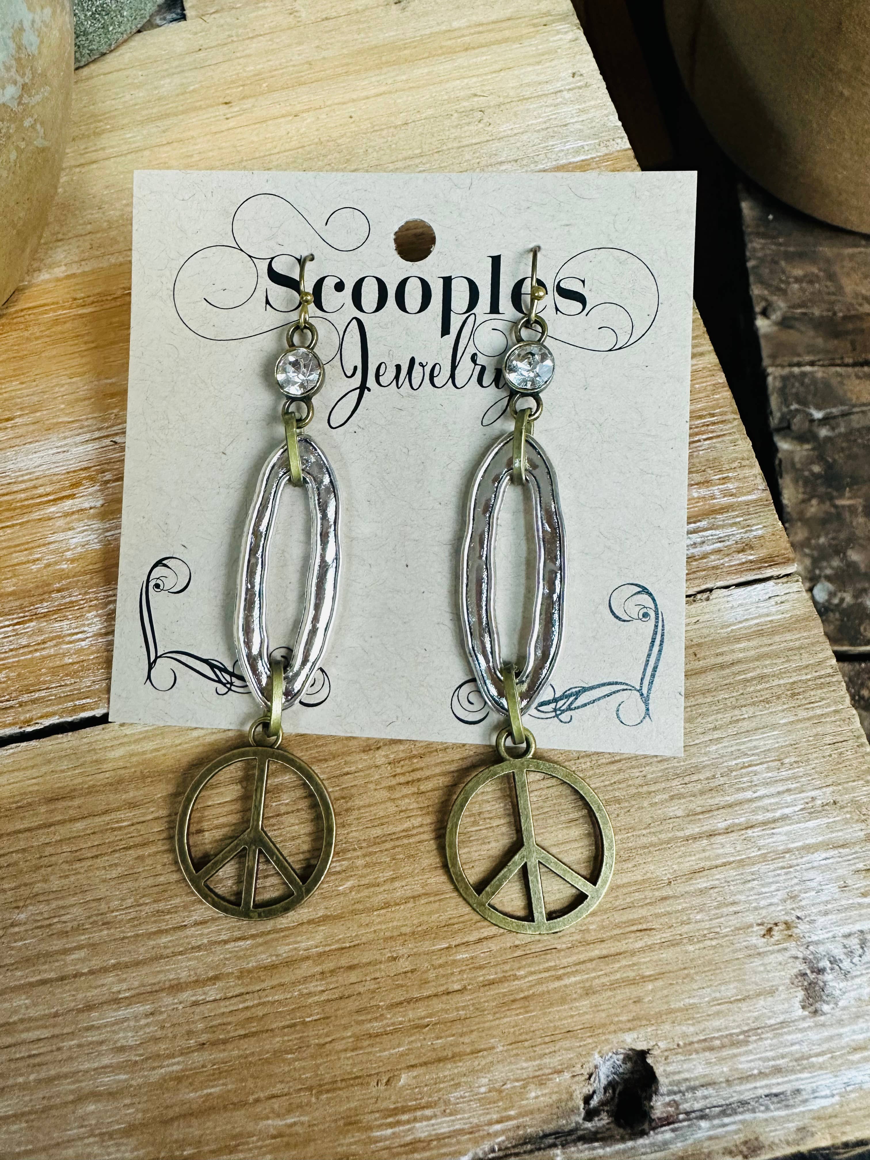 Scooples Jewelry - Vendita all'ingrosso Orecchini pendenti - Pace di Cristallo Bicolore3