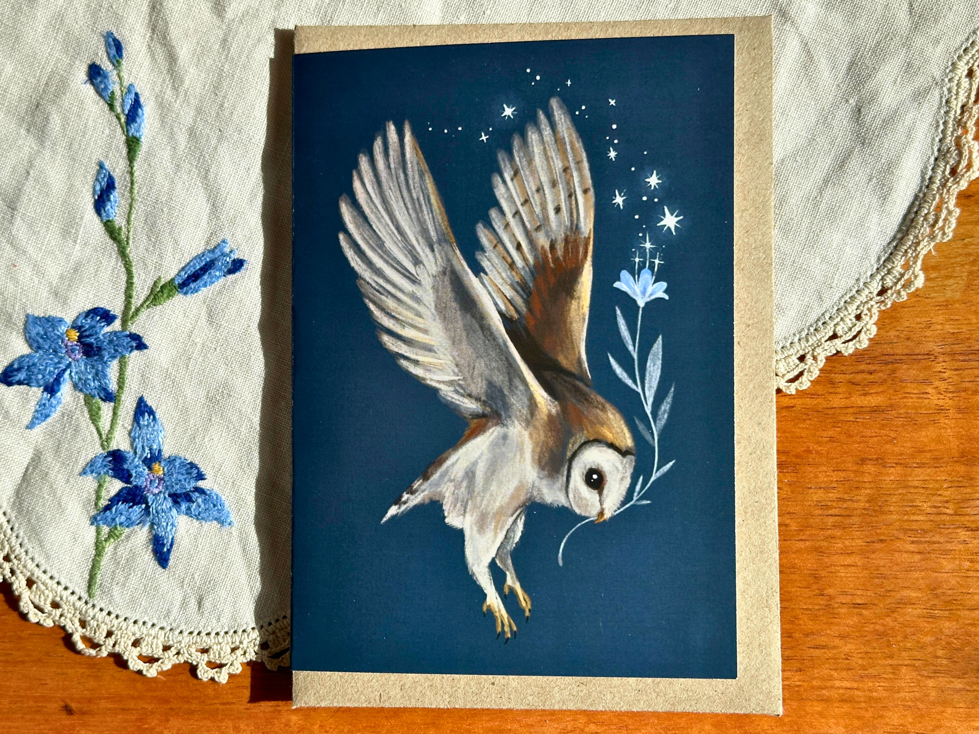Anna Seed Art - Wholesale Everyday greeting card - Greeting Card - Barn Owl1