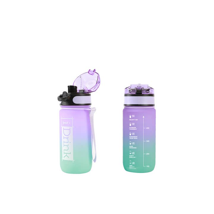 I-Total, I-Drink - Wholesale Water Bottle - Tritan Bottle 500 ml purple and aquamarine