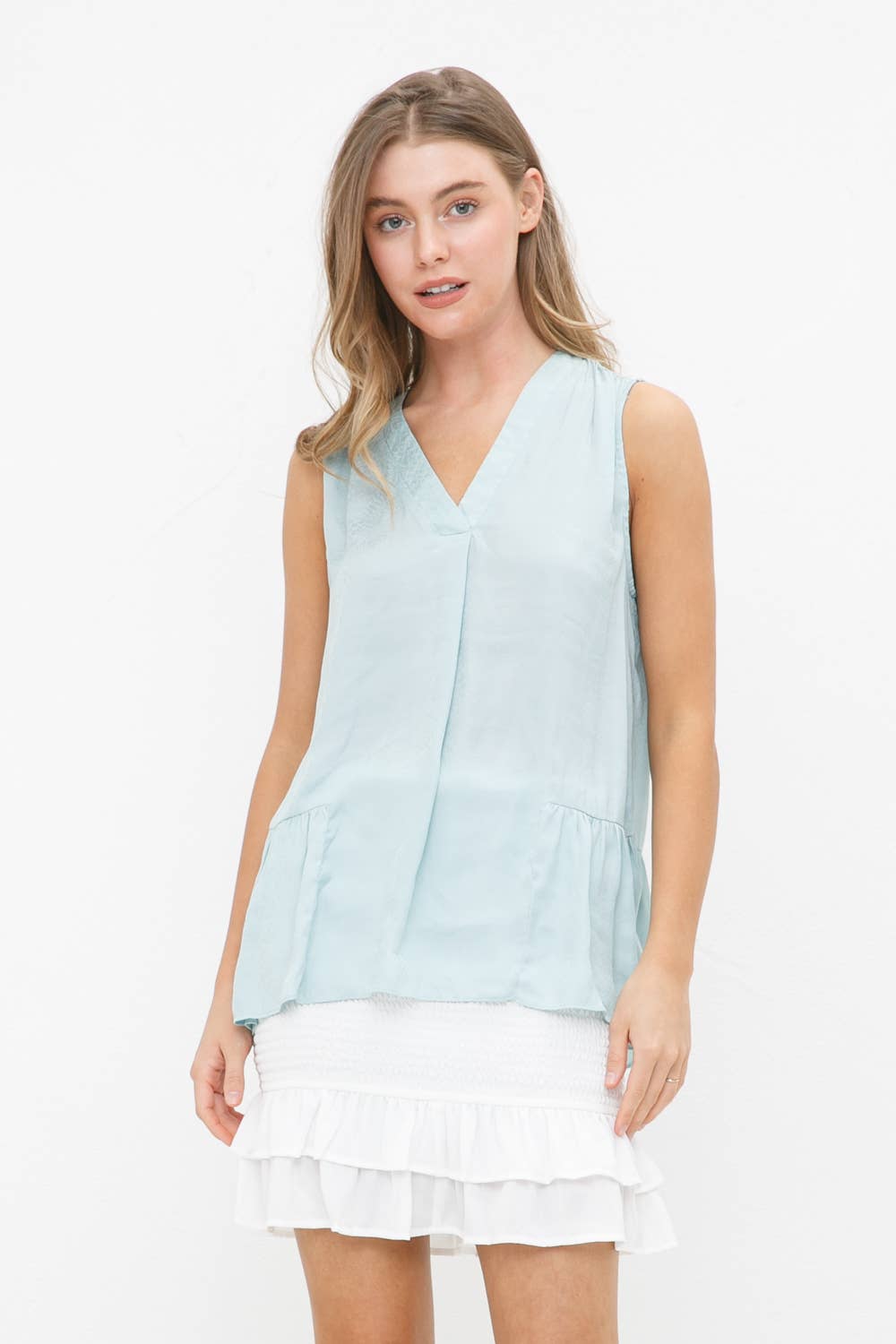 Blue B - Vendita all'ingrosso Camicetta - Donna - 31410T - Blusa arricciata in jacquard satinato con stampa a pois13