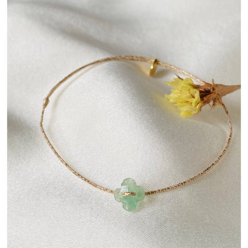 Sophie Deschamps Bijoux - Wholesale Beaded Bracelet - LITTLE CLOVER BRACELET, aventurine (BLIT3)0