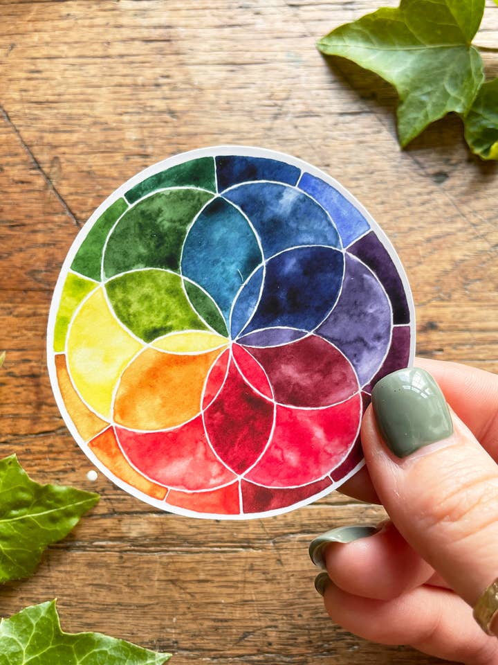 Colour Wheel Wasserfarben-Aufkleber aus mattem Vinyl für den Großhandel von Georgiou Draws