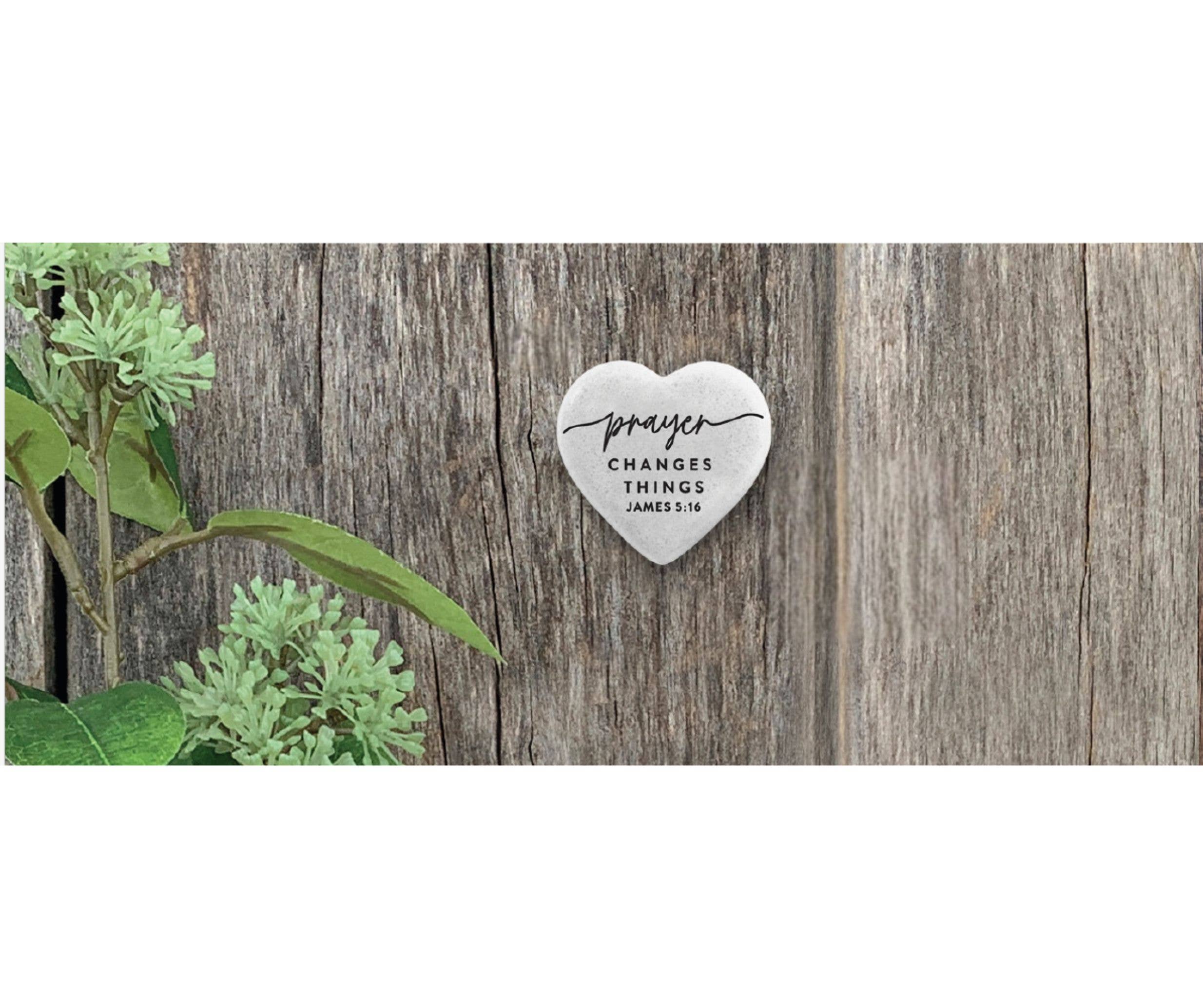 Cottage Garden - Wholesale Decorative tabletop object - LCP Heart Stone Prayer Changes Things1