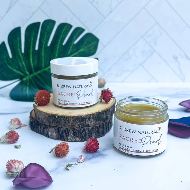 R. Drew Naturals, LLC - Wholesale Intimate Cleanser/Wipe - Sacred Pearl Yoni Balm with Sea Moss & Cranberry Extracts